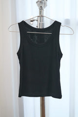 ベーシック リブ スリーブレス (Black)