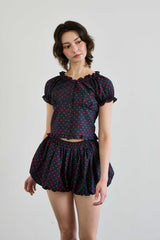 MINI HEART TWO WAY BLOUSE / NAVY