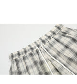 Check Drawstring Loose Fit Pants 232514159