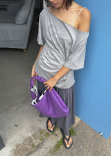 SHELL SHIRRING OFF TEE