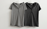 Ruzyn spandex stripe snap short sleeve hoodie