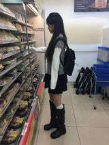 レムン ボタン ケーブルニット ショートスリーブ カーディガン