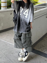 buckle flap cargo bermuda pants