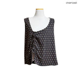 (3color) Dot Shirring Asymmetrical Vest