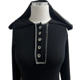 Burning Hood Color Stitch Slim Fit Midi Dress (3 Colors)