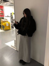 アゴバックルハイネックファーショートジャケット