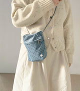 mini pocket bag - deep blue dot