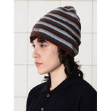 LOGO STRIPE BEANIE / BRICK