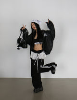 graffiti-printed rider jacket