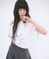 グリッターキーオフショルダー - ホワイト