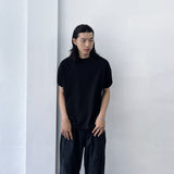 Mock Neck Waffle Knit Tee