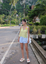 Flower Backless Bustier Blouse