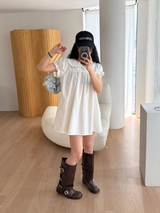 pleats collar mini dress 