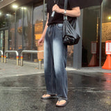 LMN Labo Wide Brush Pintuck Denim Pants (2 colors)