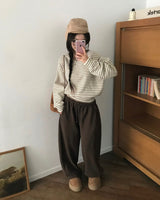 [BELLIDE MADE] ルーズフィットストライプVネックニット