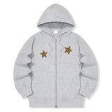 Leopard Star 2way Zip-Up Hoodie - 2COLOR