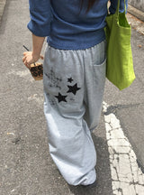 [unisex] ラカーニスタープリンティングバンディングワイドパンツ