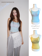 Lettering Pad Camisole Sleeveless T-shirt