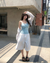 Knob Side Pintuck Bermuda Shorts