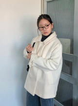 Elma Collar Double Button Wool Half Coat