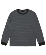 シンボルロゴストライプTシャツ チャコール