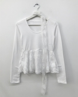 [SET]Sepia Lace T-shirt + Scarf (2color)