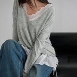 [Jayden] Deep V-Neck Long-Sleeve Knit - 3 Colors