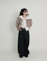 Angel Hairri Fur ボレロ ショートジャケット (Semi Cropped Jacket)
