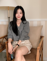 Simple Basic V-neck Knit (10color)