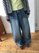 Bahiu Washing Wide Denim Pants