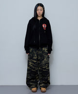 CRIMSON HEART HOOD ZIP-UP (BLACK)_F24ZA964