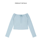 C EYELET RIBBON TIED T_LIGHT BLUE