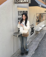 クロスオフショルダーニット