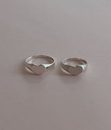 [92.5silver] flat heart ring