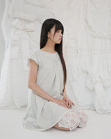 COUNTRY FLARE LINEN DRESS / BEIGE