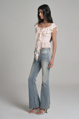 Cherry Sorbet Ruffle Top, Baby Pink