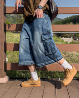 Faded Vintage Bermuda Cargo Denim