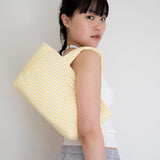 stripe padded bag - yellow