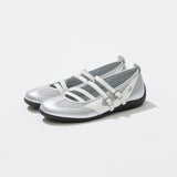 Nudge Strap Flat Shoes - Silver