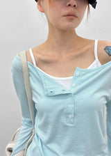 [MADE] Hibe Henley Neck Long Sleeve Top