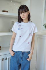 26SS★ Mushroom Stitch Crop Short Sleeve Tee