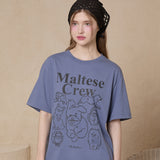 マルチーズクルーライングラフィック半袖Tシャツ