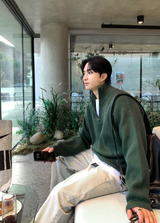 All Day High Neck Modal Semi-Zip-Up Knit