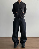 Mix Nylon Ribbed Zip-up