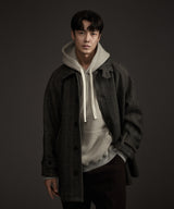 MOHAIR WOOL CASHMERE BLENDED HOODIE GREY