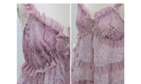 [ROSE ISLAND] Ziyanghua Section Floral Chiffon A-Line Large Swing Panel Spliced Sequin Skirt