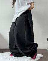 STRING FRONT SIDE PINTUCK BALLOON LONG PANTS🤍🖤🩶2SIZE 3COLOR