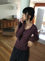 Kaer Stripe Layered Long Sleeve Tee