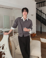 Flat Damage Knit Cardigan