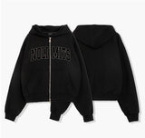 2-way Crop Fit No Limit Hooded Zip-up Black